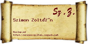 Szimon Zoltán névjegykártya