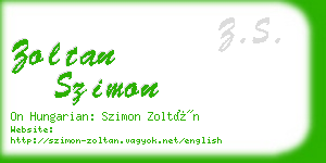 zoltan szimon business card